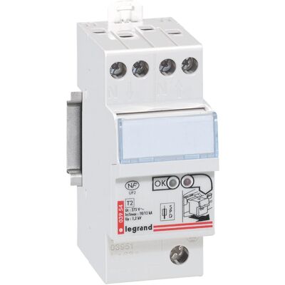 Interruptor de circuito Legrand 3951 - Protección contra sobretensiones Tipo 2 - 12kA Interruptor de circuito Legrand 3951 - Protección contra sobretensiones Tipo 2 - 12kA