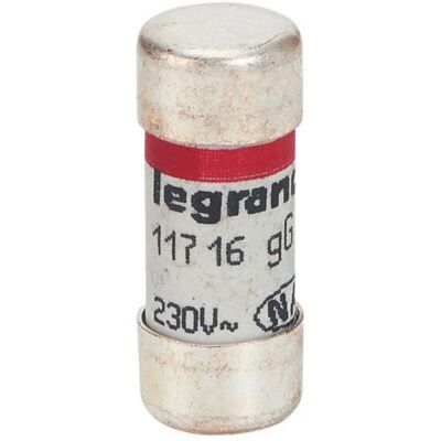 Legrand 011716 Fusible de sécurité - 16A Céramique, Action rapide, Avec voyant - Publicité Legrand 011716 Fusible de sécurité - 16A Céramique, Action rapide, Avec voyant - Publicité