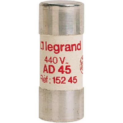 Legrand Modèle LEG015245 Cartouche fusible cylindrique - 45A, 440V - Publicité Legrand Modèle LEG015245 Cartouche fusible cylindrique - 45A, 440V - Publicité