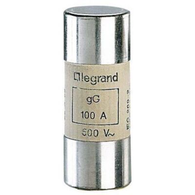 Fusible Legrand 015396 - 100A, gG, 22x58mm - Protection générale - Publicité Fusible Legrand 015396 - 100A, gG, 22x58mm - Protection générale - Publicité
