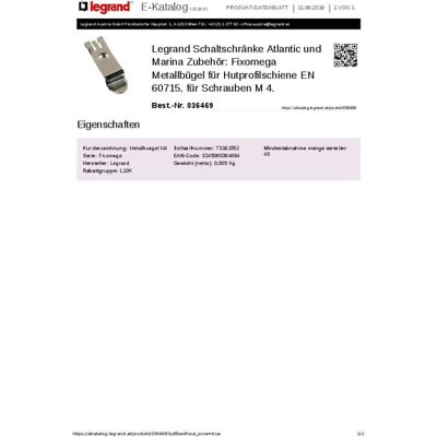 Legrand 036469 Metallschienenträger - M4 Legrand 036469 Metallschienenträger - M4