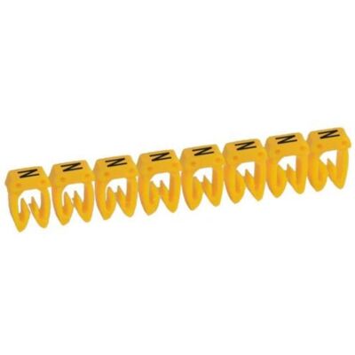 Marqueur de câble Legrand - Jaune, 1,5-2,5mm², Montage par clip, Lettres - Publicité Marqueur de câble Legrand - Jaune, 1,5-2,5mm², Montage par clip, Lettres - Publicité