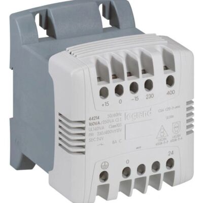 Transformador de voltaje Legrand 044214 - 160VA, 24V, 230V Transformador de voltaje Legrand 044214 - 160VA, 24V, 230V