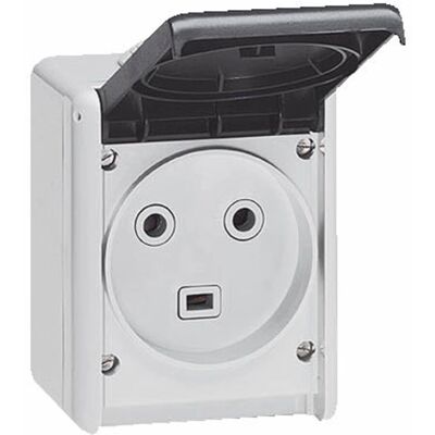 Prise de surface IP44 Grise 32A Type E - Plastique Legrand - Publicité Prise de surface IP44 Grise 32A Type E - Plastique Legrand - Publicité