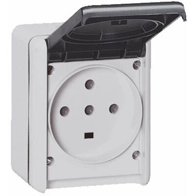 Legrand Modèle 055877 - Prise électrique IP55 32A extérieure - Publicité Legrand Modèle 055877 - Prise électrique IP55 32A extérieure - Publicité