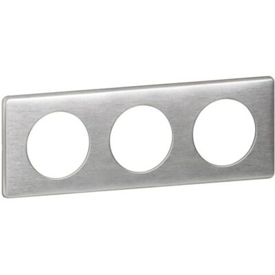 Legrand 068923 Aluminium-Wandplatte - 3 Positionen - Serie Celiane Legrand 068923 Aluminium-Wandplatte - 3 Positionen - Serie Celiane