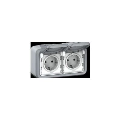 Legrand 069742 Prise - Double, Gris, 16A - Type F - Publicité Legrand 069742 Prise - Double, Gris, 16A - Type F - Publicité