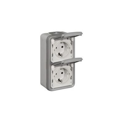 Legrand 69744 Steckdose - IP55, 2-fach, Grau Legrand 69744 Steckdose - IP55, 2-fach, Grau