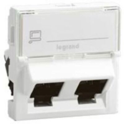 Legrand 076506 Prise Réseau - 2 RJ45, Blanc, Inclinaison 45° - Publicité Legrand 076506 Prise Réseau - 2 RJ45, Blanc, Inclinaison 45° - Publicité