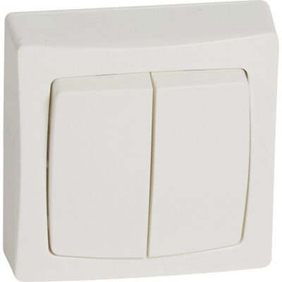 Interrupteur double Oteo Legrand - 10A, Blanc - Interrupteur électrique - Publicité Interrupteur double Oteo Legrand - 10A, Blanc - Interrupteur électrique - Publicité