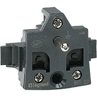 Legrand 086131 Base 2P+T Protección Negra - Enchufe Legrand 086131 Base 2P+T Protección Negra - Enchufe