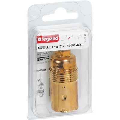 Legrand E14 Fassung - Messing Finish, Max 100W - Innenbereich Legrand E14 Fassung - Messing Finish, Max 100W - Innenbereich