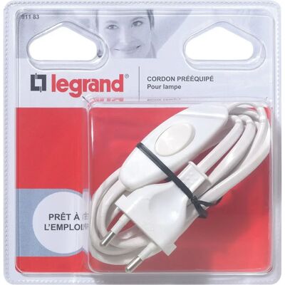 Câble électrique Legrand - 1,5m Blanc avec Interrupteur & Fiche - 500W Max - Publicité Câble électrique Legrand - 1,5m Blanc avec Interrupteur & Fiche - 500W Max - Publicité