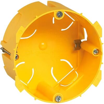 Boîte électrique ronde jaune Legrand - 20/32A, 50mm Profondeur - Publicité Boîte électrique ronde jaune Legrand - 20/32A, 50mm Profondeur - Publicité