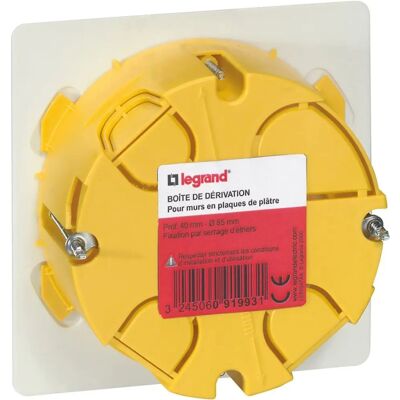 Boîte de Dérivation Ronde Legrand - Idéale pour Cloisons en Plâtre - Publicité Boîte de Dérivation Ronde Legrand - Idéale pour Cloisons en Plâtre - Publicité