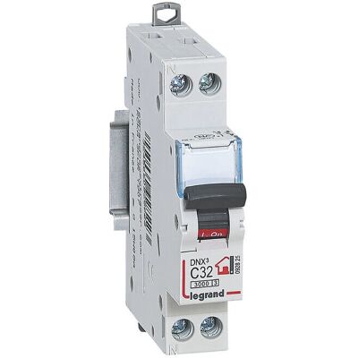 Interruptor de circuito Legrand 092825 - 1P+N Montaje en carril 230V Interruptor de circuito Legrand 092825 - 1P+N Montaje en carril 230V