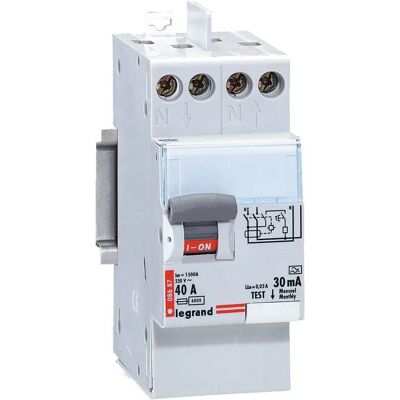 Legrand Bipolär differentialbrytare 40A 30mA Typ A - 2 Moduler Legrand Bipolär differentialbrytare 40A 30mA Typ A - 2 Moduler
