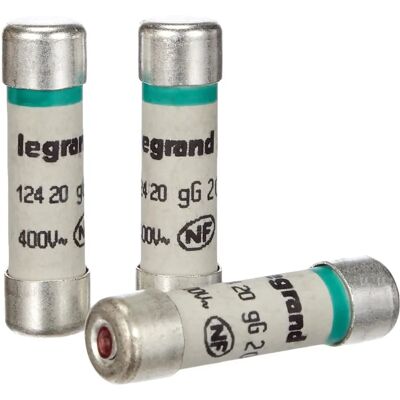 Cartouche fusible Legrand 20A - Vert - Lot de 3 - Publicité Cartouche fusible Legrand 20A - Vert - Lot de 3 - Publicité