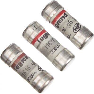 Legrand 16A Säkringspatron - Utan Indikator - 25,8mm - Paket med 3 Legrand 16A Säkringspatron - Utan Indikator - 25,8mm - Paket med 3