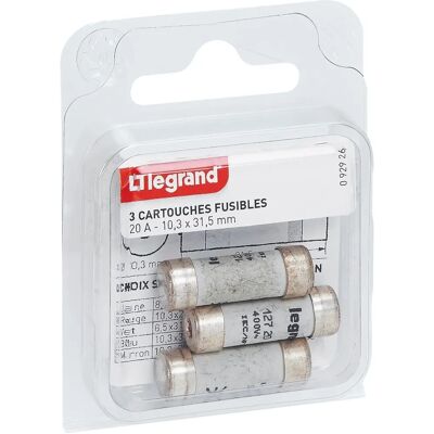 Fusible à voyant 20A Legrand - Pack de 3 - Publicité Fusible à voyant 20A Legrand - Pack de 3 - Publicité