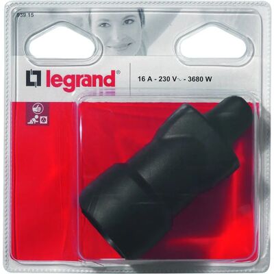Legrand 093915 Presa elettrica in gomma nera 2P+T - Uscita femmina dritta Legrand 093915 Presa elettrica in gomma nera 2P+T - Uscita femmina dritta