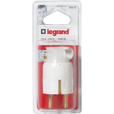 Legrand Modèle C93972 - Adaptateur de prise électrique à deux broches et terre - Publicité Legrand Modèle C93972 - Adaptateur de prise électrique à deux broches et terre - Publicité