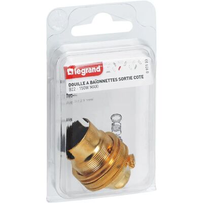 Legrand B22 Fassung - Seitlicher Kabelanschluss, Erdung, 150W Legrand B22 Fassung - Seitlicher Kabelanschluss, Erdung, 150W