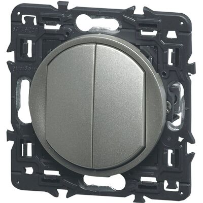 LEGRAND - CELIANE - Aluminium - Double poussoir - Switch - Publicité LEGRAND - CELIANE - Aluminium - Double poussoir - Switch - Publicité