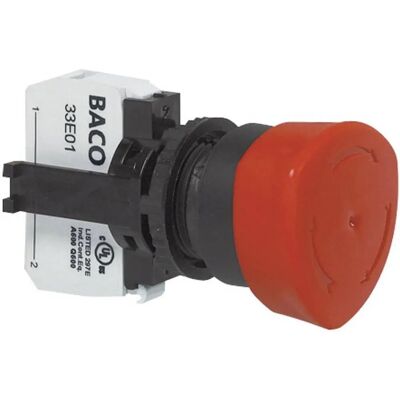 BACO L22ED01D Not-Aus-Schalter - IP69K, 600V, 10A, Schwarz, Rot BACO L22ED01D Not-Aus-Schalter - IP69K, 600V, 10A, Schwarz, Rot