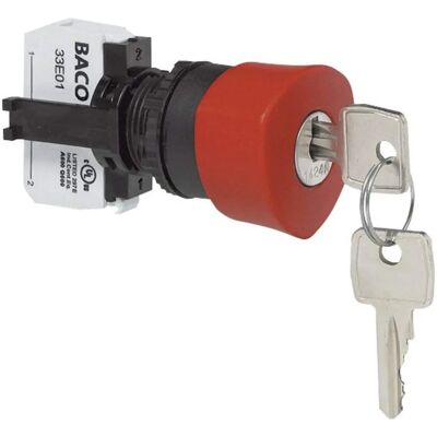 Baco Not-Aus-Schalter - IP69K, Rot, Schlüsselentriegelung, 22,3mm Baco Not-Aus-Schalter - IP69K, Rot, Schlüsselentriegelung, 22,3mm