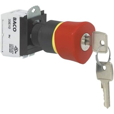 Baco Emergency Stop Switch - Black IP69K, 600V, 10A Baco Emergency Stop Switch - Black IP69K, 600V, 10A