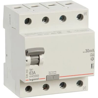 Legrand 402076 - Fehlerstromschutzschalter - 63A, 4-polig, 30mA Legrand 402076 - Fehlerstromschutzschalter - 63A, 4-polig, 30mA