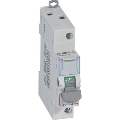 Disjoncteur Legrand 406401 - 20A, 1P, Gris - Publicité Disjoncteur Legrand 406401 - 20A, 1P, Gris - Publicité