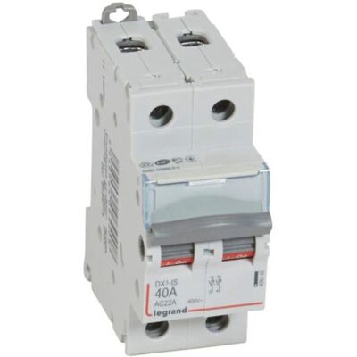 Legrand 406440 Disjoncteur - 2P 40A Gris - Équipement électrique - Publicité Legrand 406440 Disjoncteur - 2P 40A Gris - Équipement électrique - Publicité