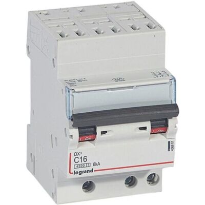 Disjoncteur Legrand DX3 3P C16 - 4500A/6KA AUTO - Publicité Disjoncteur Legrand DX3 3P C16 - 4500A/6KA AUTO - Publicité