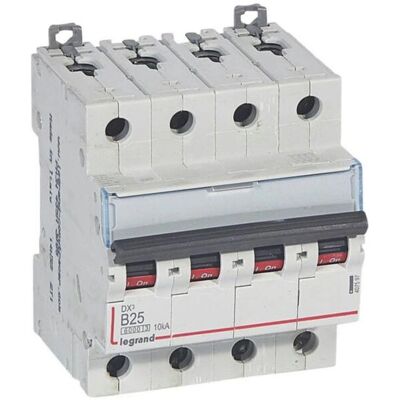 Disyuntor Legrand 407597 - 4 polos - 25A - Gris - IP20 - Montaje en DIN Disyuntor Legrand 407597 - 4 polos - 25A - Gris - IP20 - Montaje en DIN