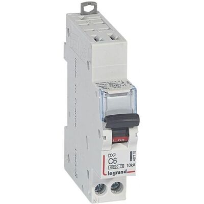 Legrand 407710 Interruptor Automático - 6A, Tipo C, 10 kA - Carril DIN Legrand 407710 Interruptor Automático - 6A, Tipo C, 10 kA - Carril DIN
