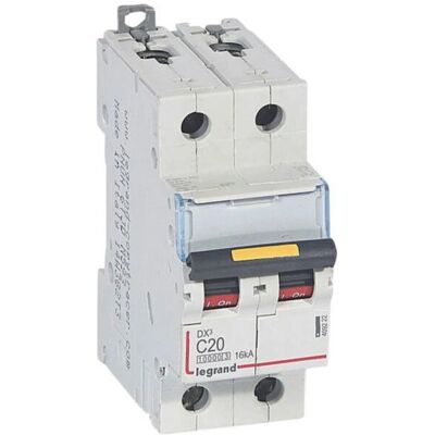 Legrand 409222 Disjoncteur - 20A, 2P, Courbe C - Publicité Legrand 409222 Disjoncteur - 20A, 2P, Courbe C - Publicité