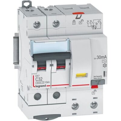 Disjoncteur Legrand 411161 - 2 pôles, 6000A, C32, 30mA, 4m - Publicité Disjoncteur Legrand 411161 - 2 pôles, 6000A, C32, 30mA, 4m - Publicité