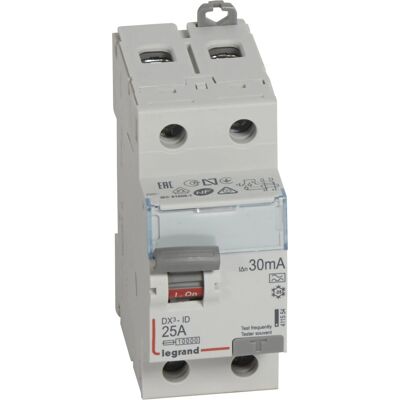 Legrand 411554 Interruptor de circuito - 2 módulos, gris, 230V, 25A Legrand 411554 Interruptor de circuito - 2 módulos, gris, 230V, 25A