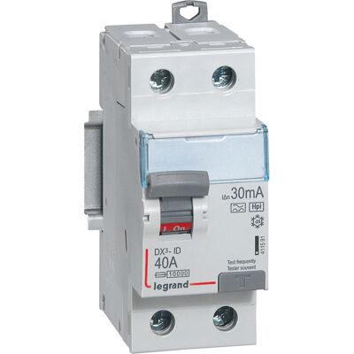 Interruptor diferencial industrial Legrand 411591 - 2P 40A 30mA Interruptor diferencial industrial Legrand 411591 - 2P 40A 30mA