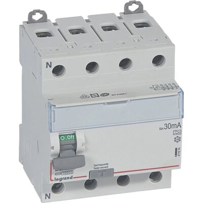 Disjoncteur Legrand 411674 - 4P 25A 400V Type A - Gris - Publicité Disjoncteur Legrand 411674 - 4P 25A 400V Type A - Gris - Publicité