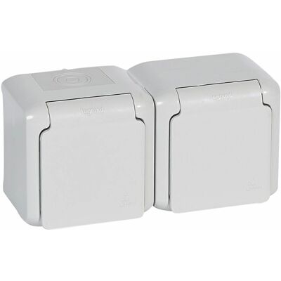 Presa doppia a muro Legrand 782394 - IP44 Impermeabile Presa doppia a muro Legrand 782394 - IP44 Impermeabile