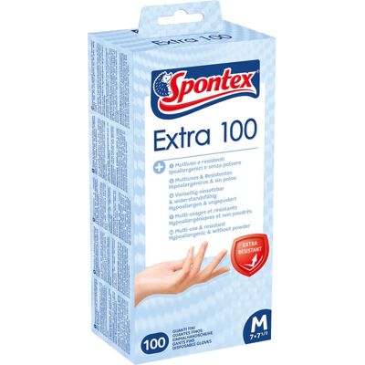 Spontex Guantes Desechables Blancos Extra 100 - Guantes Higiénicos Spontex Guantes Desechables Blancos Extra 100 - Guantes Higiénicos
