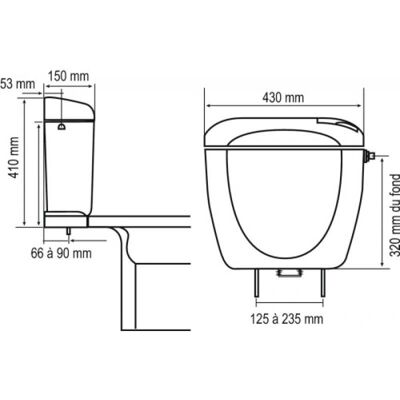 Siamp Rondo Citerne Double Volume - WC Cistern Siamp Rondo Citerne Double Volume - WC Cistern