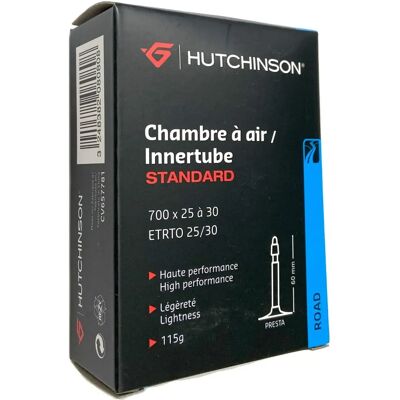 Chambre à air Hutchinson 700c - Résistance aux crevaisons - Valve Presta 60mm Chambre à air Hutchinson 700c - Résistance aux crevaisons - Valve Presta 60mm