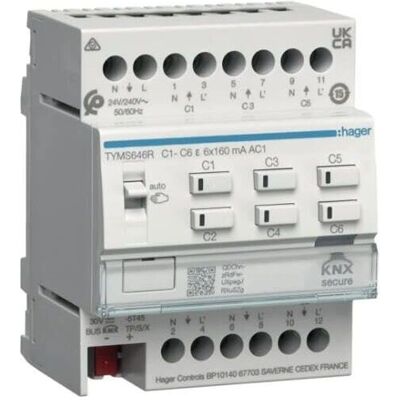 Hager TYMS646R Heizungsaktor - 6 Zonen, KNX Secure Hager TYMS646R Heizungsaktor - 6 Zonen, KNX Secure