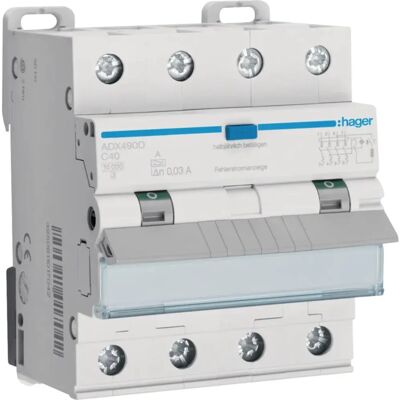 Hager ADX490D FI/LS-Schalter 4-polig - 4 Module Hager ADX490D FI/LS-Schalter 4-polig - 4 Module