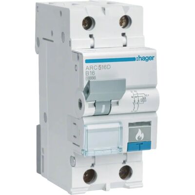 Hager ARC575D - Fehlerlichtbogen-Schutz - 1P+N - 2 Module Hager ARC575D - Fehlerlichtbogen-Schutz - 1P+N - 2 Module