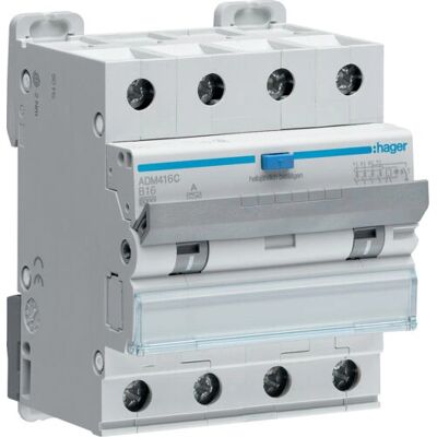Hager ADM416C - Fehlerstrom- & Leitungsschutzschalter - 16A, Typ B Hager ADM416C - Fehlerstrom- & Leitungsschutzschalter - 16A, Typ B